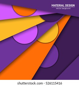 Vector material design background. Abstract creative concept layout template. For web and mobile app, paper art illustration, style blank, poster, booklet. Motion wallpaper element. Flat ui