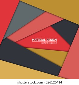 Vector material design background. Abstract creative concept layout template. For web and mobile app, paper art illustration, style blank, poster, booklet. Motion wallpaper element. Flat ui