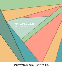 Vector material design background. Abstract creative concept layout template. For web and mobile app, paper art illustration, style blank, poster, booklet. Motion wallpaper element. Flat ui