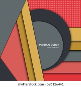Vector material design background. Abstract creative concept layout template. For web and mobile app, paper art illustration, style blank, poster, booklet. Motion wallpaper element. Flat ui