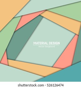 Vector material design background. Abstract creative concept layout template. For web and mobile app, paper art illustration, style blank, poster, booklet. Motion wallpaper element. Flat ui
