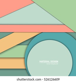 Vector material design background. Abstract creative concept layout template. For web and mobile app, paper art illustration, style blank, poster, booklet. Motion wallpaper element. Flat ui