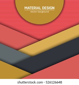 Vector material design background. Abstract creative concept layout template. For web and mobile app, paper art illustration, style blank, poster, booklet. Motion wallpaper element. Flat ui