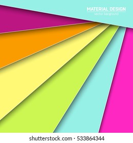 Vector material design background. Abstract creative concept layout template. For web and mobile app, paper art illustration, style blank, poster, booklet. Motion wallpaper element. Flat ui.
