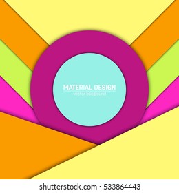 Vector material design background. Abstract creative concept layout template. For web and mobile app, paper art illustration, style blank, poster, booklet. Motion wallpaper element. Flat ui.