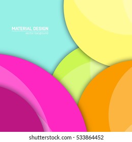 Vector material design background. Abstract creative concept layout template. For web and mobile app, paper art illustration, style blank, poster, booklet. Motion wallpaper element. Flat ui.