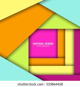 Vector material design background. Abstract creative concept layout template. For web and mobile app, paper art illustration, style blank, poster, booklet. Motion wallpaper element. Flat ui.
