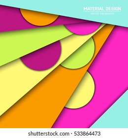 Vector material design background. Abstract creative concept layout template. For web and mobile app, paper art illustration, style blank, poster, booklet. Motion wallpaper element. Flat ui.