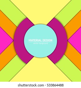Vector material design background. Abstract creative concept layout template. For web and mobile app, paper art illustration, style blank, poster, booklet. Motion wallpaper element. Flat ui.