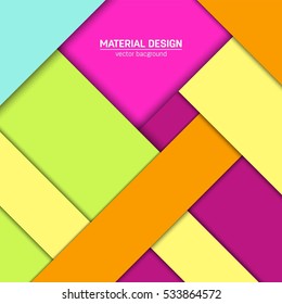 Vector material design background. Abstract creative concept layout template. For web and mobile app, paper art illustration, style blank, poster, booklet. Motion wallpaper element. Flat ui.