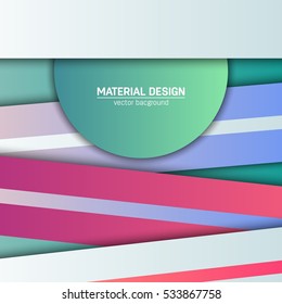 Vector material design background. Abstract creative concept layout template. For web and mobile app, paper art illustration, style blank, poster, booklet. Motion wallpaper element. Flat ui.