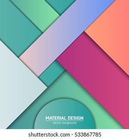 Vector material design background. Abstract creative concept layout template. For web and mobile app, paper art illustration, style blank, poster, booklet. Motion wallpaper element. Flat ui.