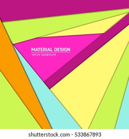 Vector material design background. Abstract creative concept layout template. For web and mobile app, paper art illustration, style blank, poster, booklet. Motion wallpaper element. Flat ui.