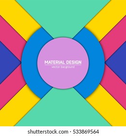 Vector material design background. Abstract creative concept layout template. For web and mobile app, paper art illustration, style blank, poster, booklet. Motion wallpaper element. Flat ui.