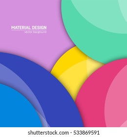 Vector material design background. Abstract creative concept layout template. For web and mobile app, paper art illustration, style blank, poster, booklet. Motion wallpaper element. Flat ui.