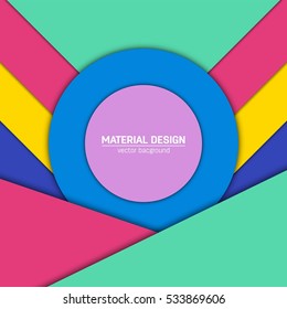 Vector material design background. Abstract creative concept layout template. For web and mobile app, paper art illustration, style blank, poster, booklet. Motion wallpaper element. Flat ui.