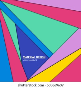 Vector material design background. Abstract creative concept layout template. For web and mobile app, paper art illustration, style blank, poster, booklet. Motion wallpaper element. Flat ui.