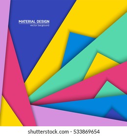 Vector material design background. Abstract creative concept layout template. For web and mobile app, paper art illustration, style blank, poster, booklet. Motion wallpaper element. Flat ui.