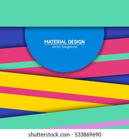Vector material design background. Abstract creative concept layout template. For web and mobile app, paper art illustration, style blank, poster, booklet. Motion wallpaper element. Flat ui.