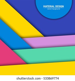 Vector material design background. Abstract creative concept layout template. For web and mobile app, paper art illustration, style blank, poster, booklet. Motion wallpaper element. Flat ui.