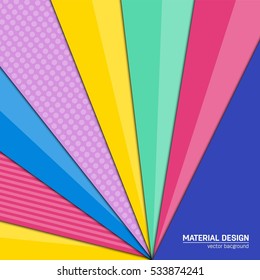 Vector material design background. Abstract creative concept layout template. For web and mobile app, paper art illustration, style blank, poster, booklet. Motion wallpaper element. Flat ui.