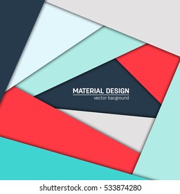 Vector material design background. Abstract creative concept layout template. For web and mobile app, paper art illustration, style blank, poster, booklet. Motion wallpaper element. Flat ui.