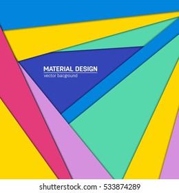 Vector material design background. Abstract creative concept layout template. For web and mobile app, paper art illustration, style blank, poster, booklet. Motion wallpaper element. Flat ui.