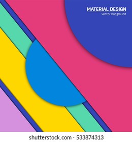 Vector material design background. Abstract creative concept layout template. For web and mobile app, paper art illustration, style blank, poster, booklet. Motion wallpaper element. Flat ui.