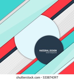 Vector material design background. Abstract creative concept layout template. For web and mobile app, paper art illustration, style blank, poster, booklet. Motion wallpaper element. Flat ui.