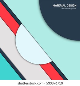 Vector material design background. Abstract creative concept layout template. For web and mobile app, paper art illustration, style blank, poster, booklet. Motion wallpaper element. Flat ui.