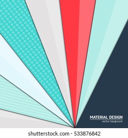 Vector material design background. Abstract creative concept layout template. For web and mobile app, paper art illustration, style blank, poster, booklet. Motion wallpaper element. Flat ui.