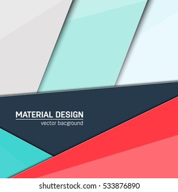 Vector material design background. Abstract creative concept layout template. For web and mobile app, paper art illustration, style blank, poster, booklet. Motion wallpaper element. Flat ui.