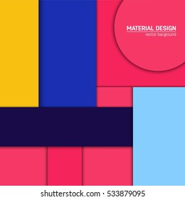 Vector material design background. Abstract creative concept layout template. For web and mobile app, paper art illustration, style blank, poster, booklet. Motion wallpaper element. Flat ui.