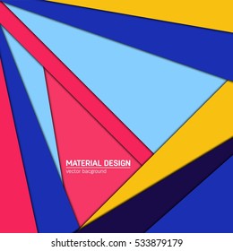 Vector material design background. Abstract creative concept layout template. For web and mobile app, paper art illustration, style blank, poster, booklet. Motion wallpaper element. Flat ui.