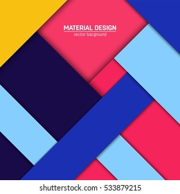 Vector material design background. Abstract creative concept layout template. For web and mobile app, paper art illustration, style blank, poster, booklet. Motion wallpaper element. Flat ui.