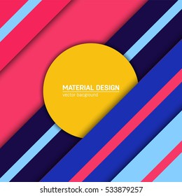 Vector material design background. Abstract creative concept layout template. For web and mobile app, paper art illustration, style blank, poster, booklet. Motion wallpaper element. Flat ui.