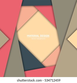 Vector material design background. Abstract creative concept layout template. For web and mobile app, paper art illustration, style blank, poster, booklet. Motion wallpaper element. Flat ui.