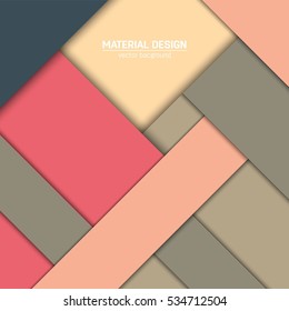 Vector material design background. Abstract creative concept layout template. For web and mobile app, paper art illustration, style blank, poster, booklet. Motion wallpaper element. Flat ui.