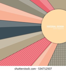 Vector material design background. Abstract creative concept layout template. For web and mobile app, paper art illustration, style blank, poster, booklet. Motion wallpaper element. Flat ui.