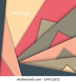 Vector material design background. Abstract creative concept layout template. For web and mobile app, paper art illustration, style blank, poster, booklet. Motion wallpaper element. Flat ui.
