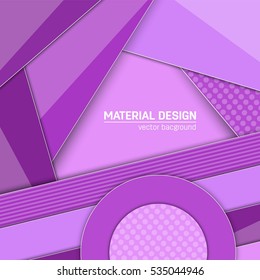 Vector material design background. Abstract creative concept layout template. For web and mobile app, paper art illustration, style blank, poster, booklet. Motion wallpaper element. Flat ui.