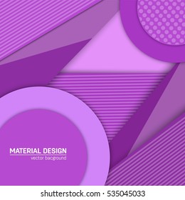 Vector material design background. Abstract creative concept layout template. For web and mobile app, paper art illustration, style blank, poster, booklet. Motion wallpaper element. Flat ui.