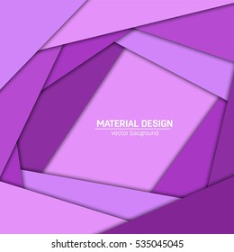 Vector material design background. Abstract creative concept layout template. For web and mobile app, paper art illustration, style blank, poster, booklet. Motion wallpaper element. Flat ui.