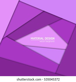Vector material design background. Abstract creative concept layout template. For web and mobile app, paper art illustration, style blank, poster, booklet. Motion wallpaper element. Flat ui.