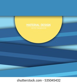 Vector material design background. Abstract creative concept layout template. For web and mobile app, paper art illustration, style blank, poster, booklet. Motion wallpaper element. Flat ui.