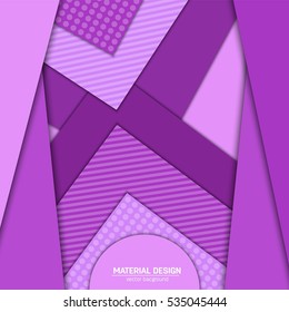 Vector material design background. Abstract creative concept layout template. For web and mobile app, paper art illustration, style blank, poster, booklet. Motion wallpaper element. Flat ui.