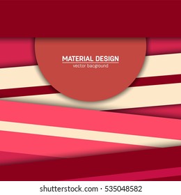 Vector material design background. Abstract creative concept layout template. For web and mobile app, paper art illustration, style blank, poster, booklet. Motion wallpaper element. Flat ui.