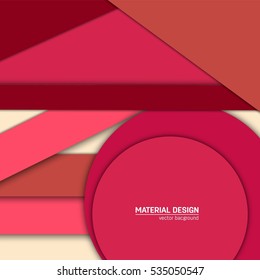Vector material design background. Abstract creative concept layout template. For web and mobile app, paper art illustration, style blank, poster, booklet. Motion wallpaper element. Flat ui.