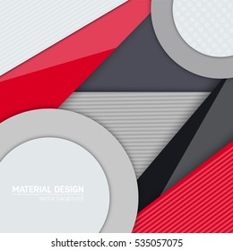 Vector material design background. Abstract creative concept layout template. For web and mobile app, paper art illustration, style blank, poster, booklet. Motion wallpaper element. Flat ui.