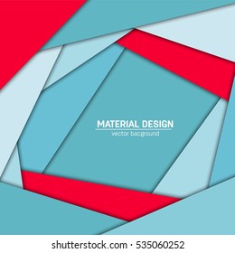 Vector material design background. Abstract creative concept layout template. For web and mobile app, paper art illustration, style blank, poster, booklet. Motion wallpaper element. Flat ui.